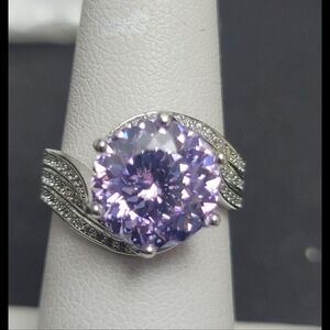 R674 Exquisite 5 carat Lilac Moissanite Cocktail Ring